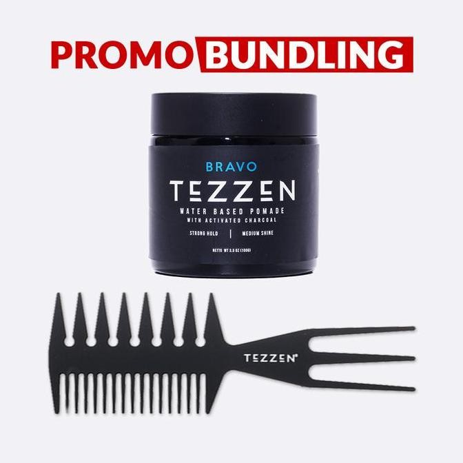 Grosir [Bundling] Tezzen Waterbased Pomade + Tezzen Texturizing Comb