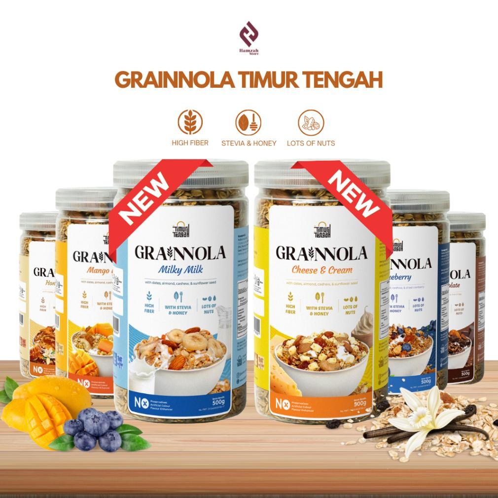 

READY STOK Granola Timur Tengah 500 Gram Grainnola Diet Cemilan Sehat Premium Siap kirim