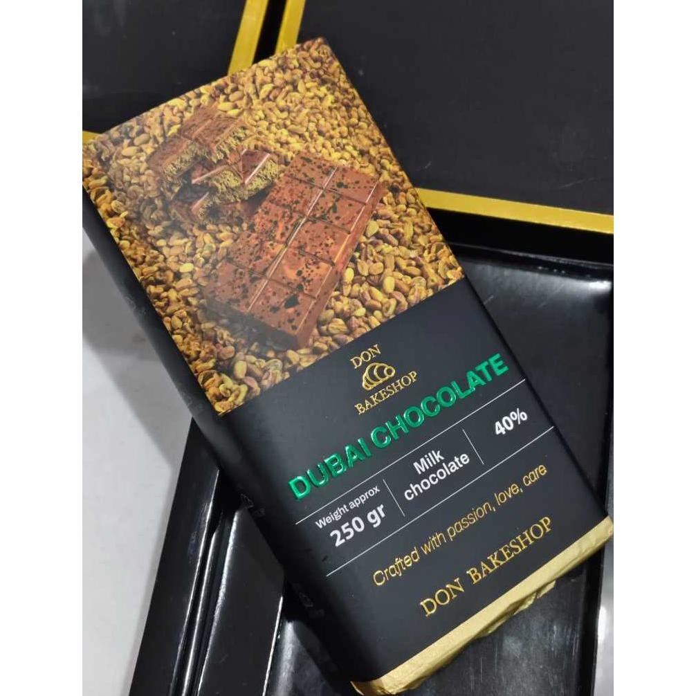 

TERMURAH Viral!! Coklat Dubai / Dubai Chocolate Pistachio & Hazelnut Praline by Don Bakeshop Siap kirim