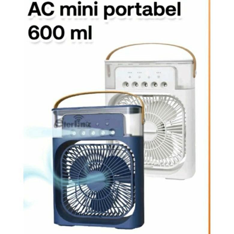 Kipas AC Mini Portable 600ml Dengan Lampu LED