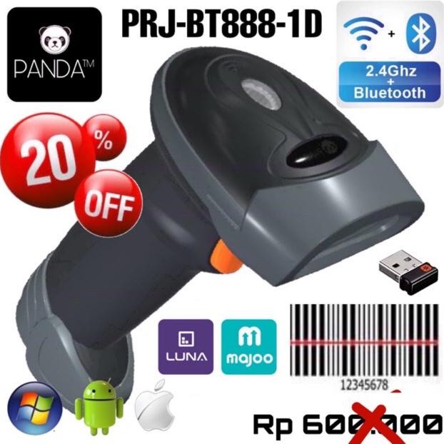 NEW Wireless Bluetooth 1D Laser Barcode Scanner PANDA PRJ-BT888-1D for Android & IOS