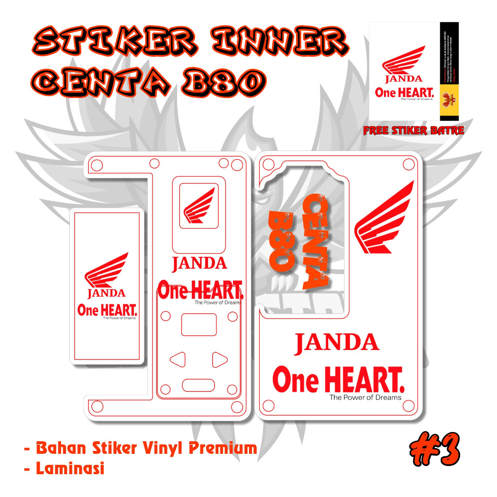 

Terlaris Stiker Centa B80 Luc 03 Stiker Garskin Premium Not Casing Bisa Custom *Promo*