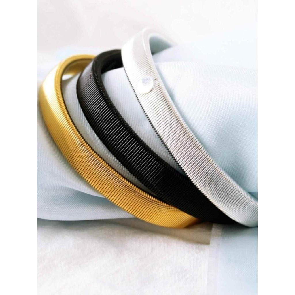 1 Pasang Metal  Sleeve Garter Logam Armband Bartender Handband Metal Elastis Metal Armband