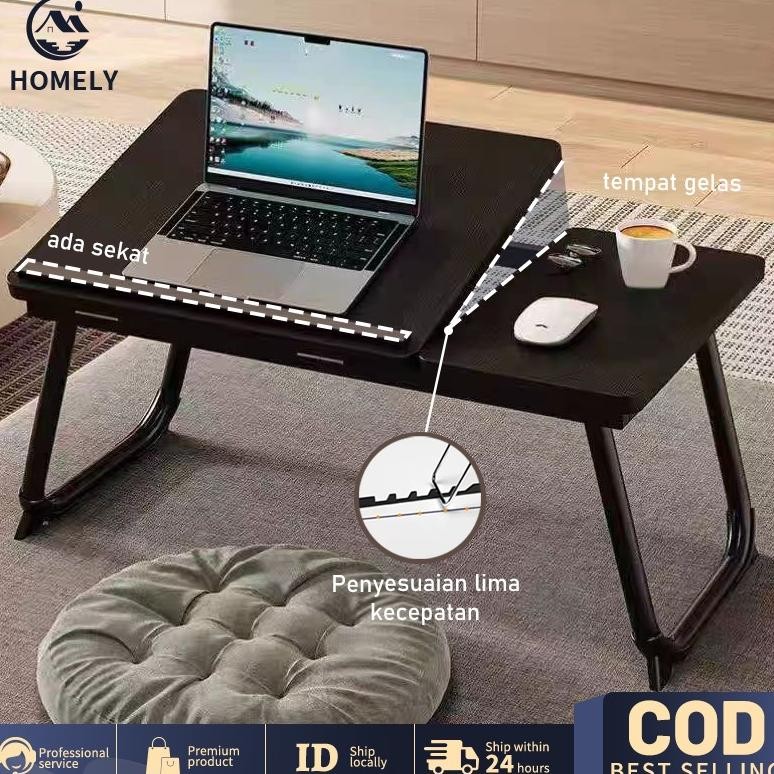 Meja Laptop Lipat Table Foldable Table Belajar Serbaguna Meja Lipat Portable Computer Desk Bed Table