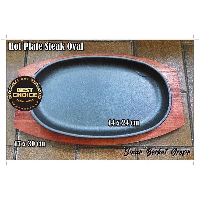 Piring Hot Plate / Piring Teppanyaki / Hot Plate Steak Bbq Oval 24 Cm Original Dan Terpercaya