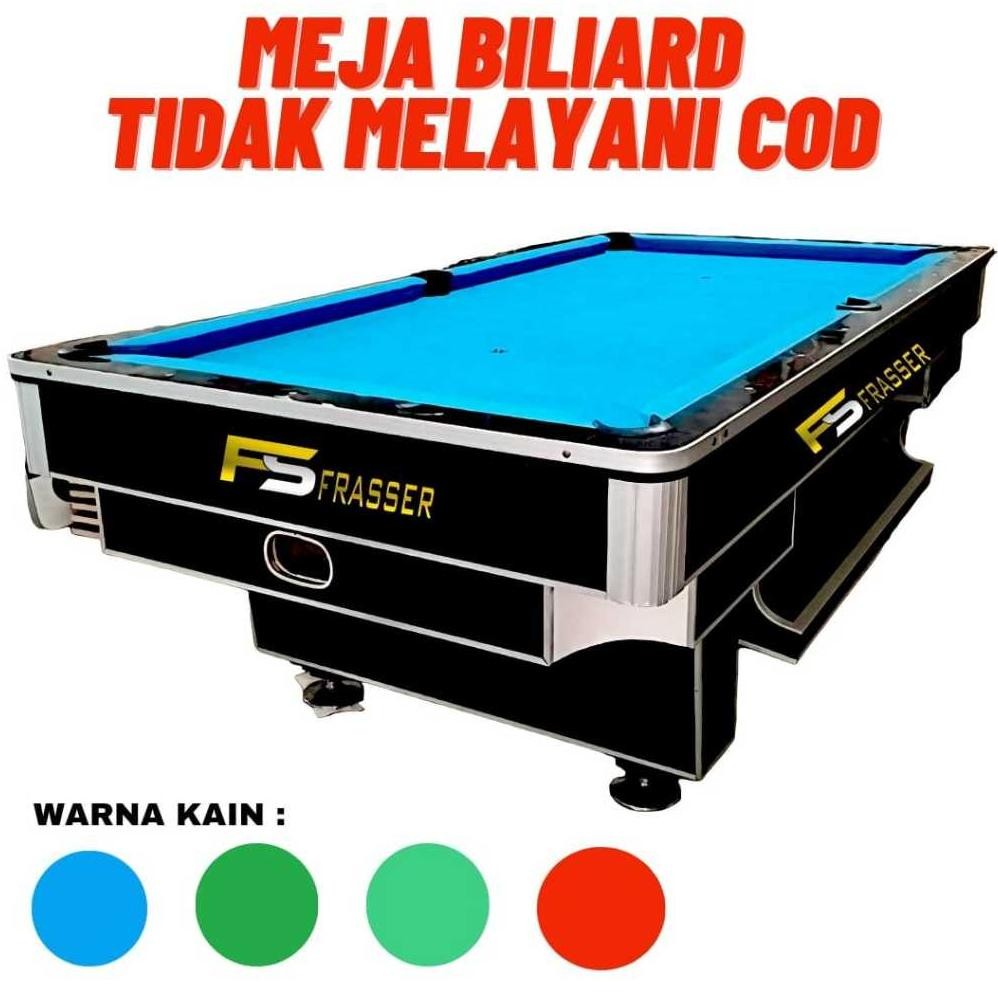 Frasser Meja Billiard Pool Table 7 Feet Free Stick Bola Kapur Coin Segitiga Mitra