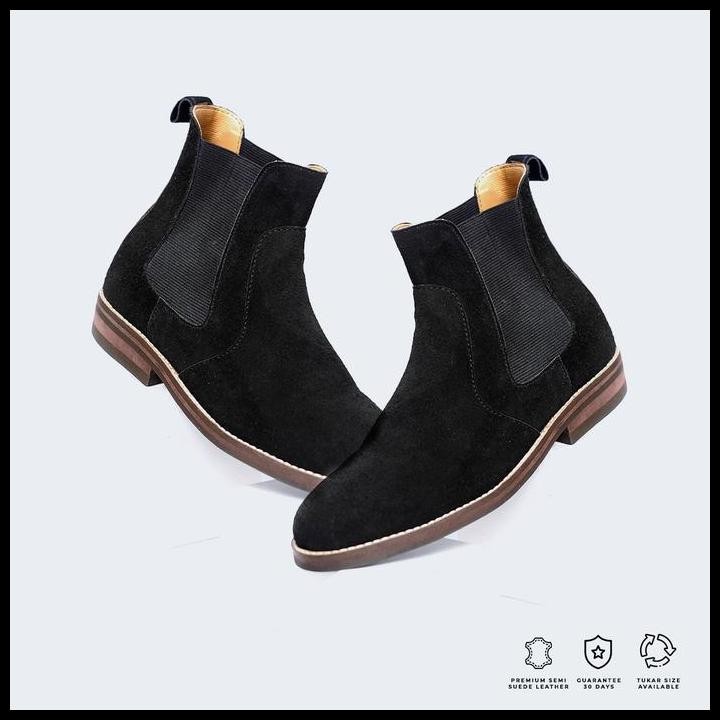 Terlaris Sepatu Boots Pria Chelsea Boots Hitam - Brygancraftmanship ( Pre-Order ) Good Quality