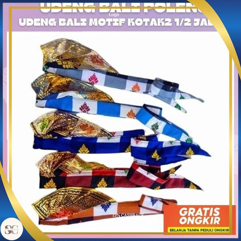 Termurah Udeng Bali Kotak- Kotak Poleng/Ikat Kepala Bali/Udeng Setehah Jadi/Udeng Jadi Bali Keren
