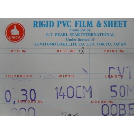 

Plastik Mika Kaku Tebal 0.3 mm - Ukuran 1 m x 140 cm