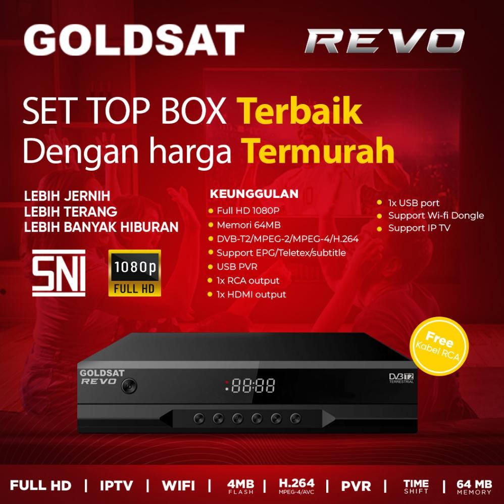 Set Top Box TV Digital GOLDSAT REVO DVB T2 STB