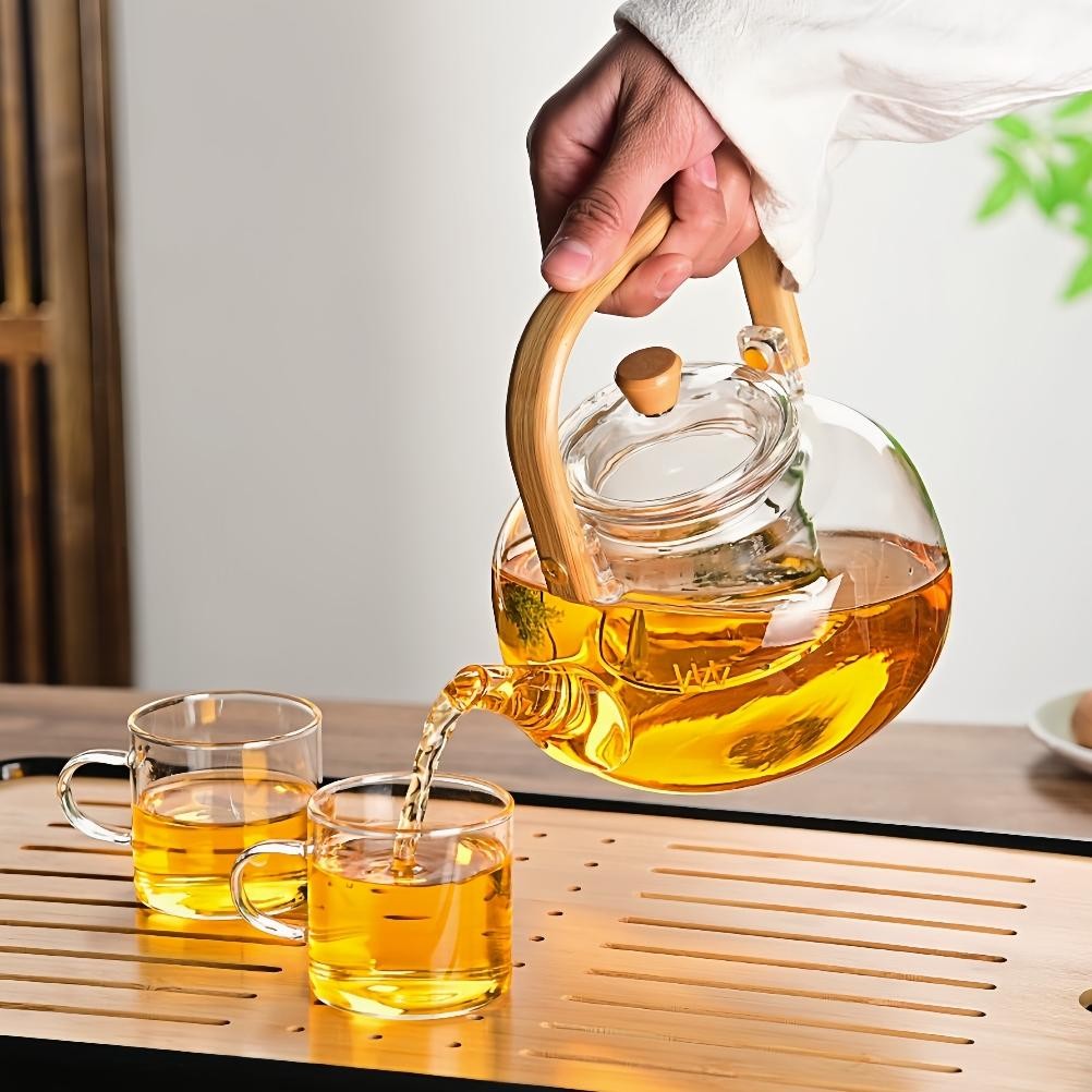 Ready Teko Set Gelas Aesthetic Teko Teh Dengan Saringan Teko Kaca Tahan Panas Dan Api Tea Pot Set