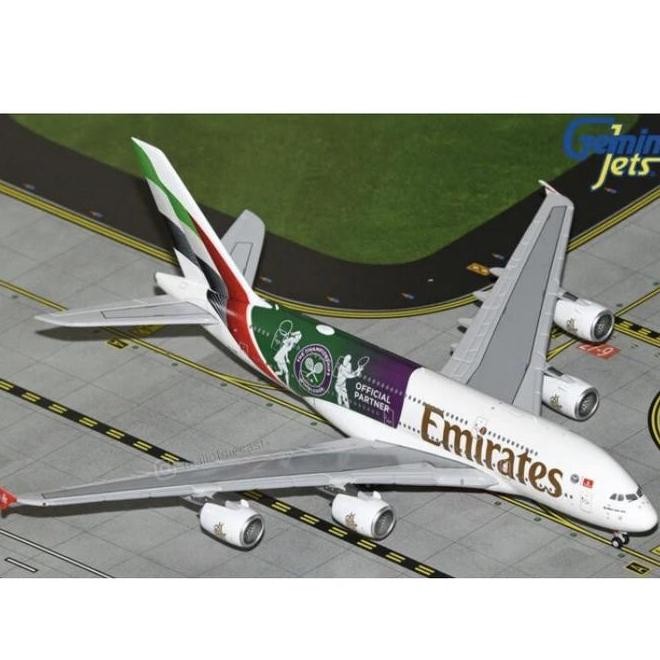 Diecast Pesawat Emirates A380 Wimbledon A6-Eoe Scale 1/400 By Gemini Jets