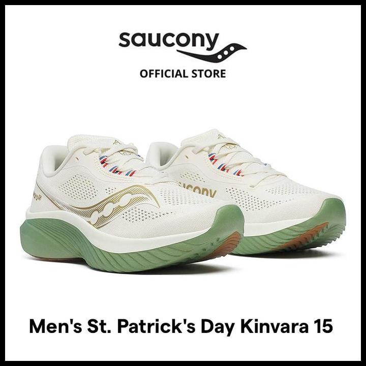 Sepatu Lari Pria Saucony Shoes St. Patrick'S Day Kinvara 15 Men'S - Irish Cream Original Best Seller