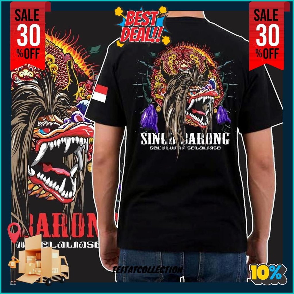 . Kaos Barongan Jaranan Barong Devil  Pria Wanita Catton Combed 30S Desain Original Bisa Cod