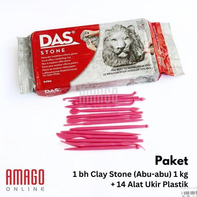 

new !!! Paket Murah DAS Modelling Clay 1 kg + 1 set 14 Alat Ukir Plastik murah