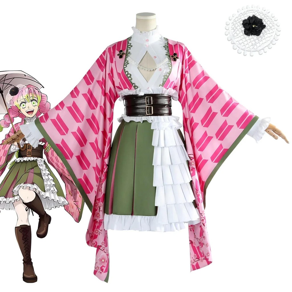 Kanroji Mitsuri Cosplay Costumes Demon Slayer  Anime Cosplay Full Set Cosplay Anime Girl Uniform Set
