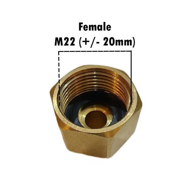 new THREAD NEPEL CONVERTER ADAPTOR CONNECTOR M22 FEMALE TO M14 MALE GUNJET