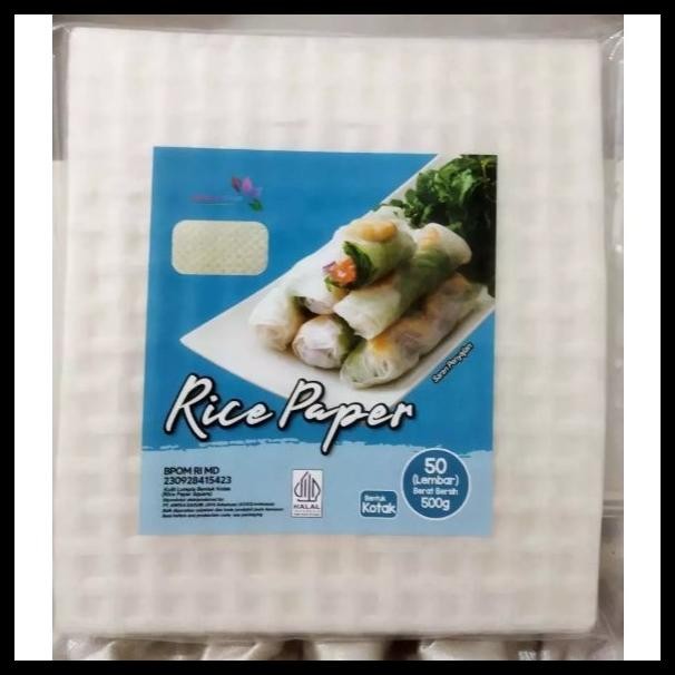 

RICE PAPER KOTAK BULAT 500 G ISI 50 LEMBAR - BANH TRANG 22CM - KULIT LUMPIA VIETNAM- RICE ROLL