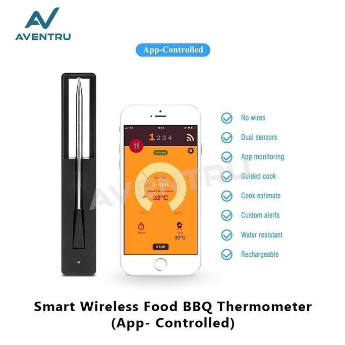 

Terlaris Smart Wireless Food Meat Bbq Thermometer Termometer Makanan Dapur