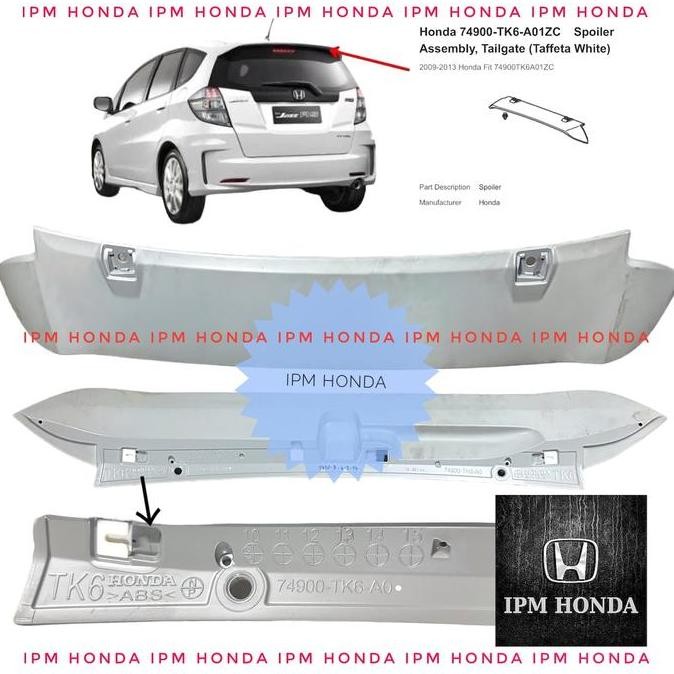 74900-TK6-A01ZY SPOILER ASSY,T/GATE Original Spoiler Wing Atas Bagasi Belakang Modulo Epoxy No Color