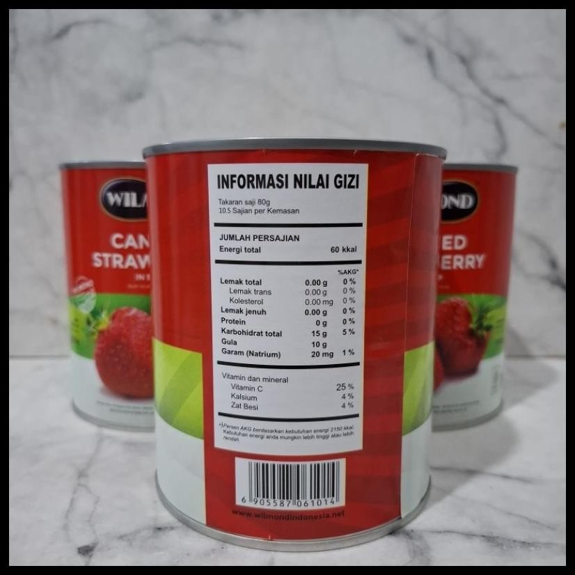 

BUAH STRAWBERRY KALENG - WILMOND CANNED STRAWBERRY IN SYRUP 825 GR