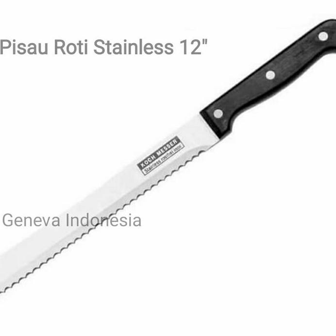 

Terlaris Pisau Roti Gerigi Stainless Tebal Gagang Hitam 12 Inch