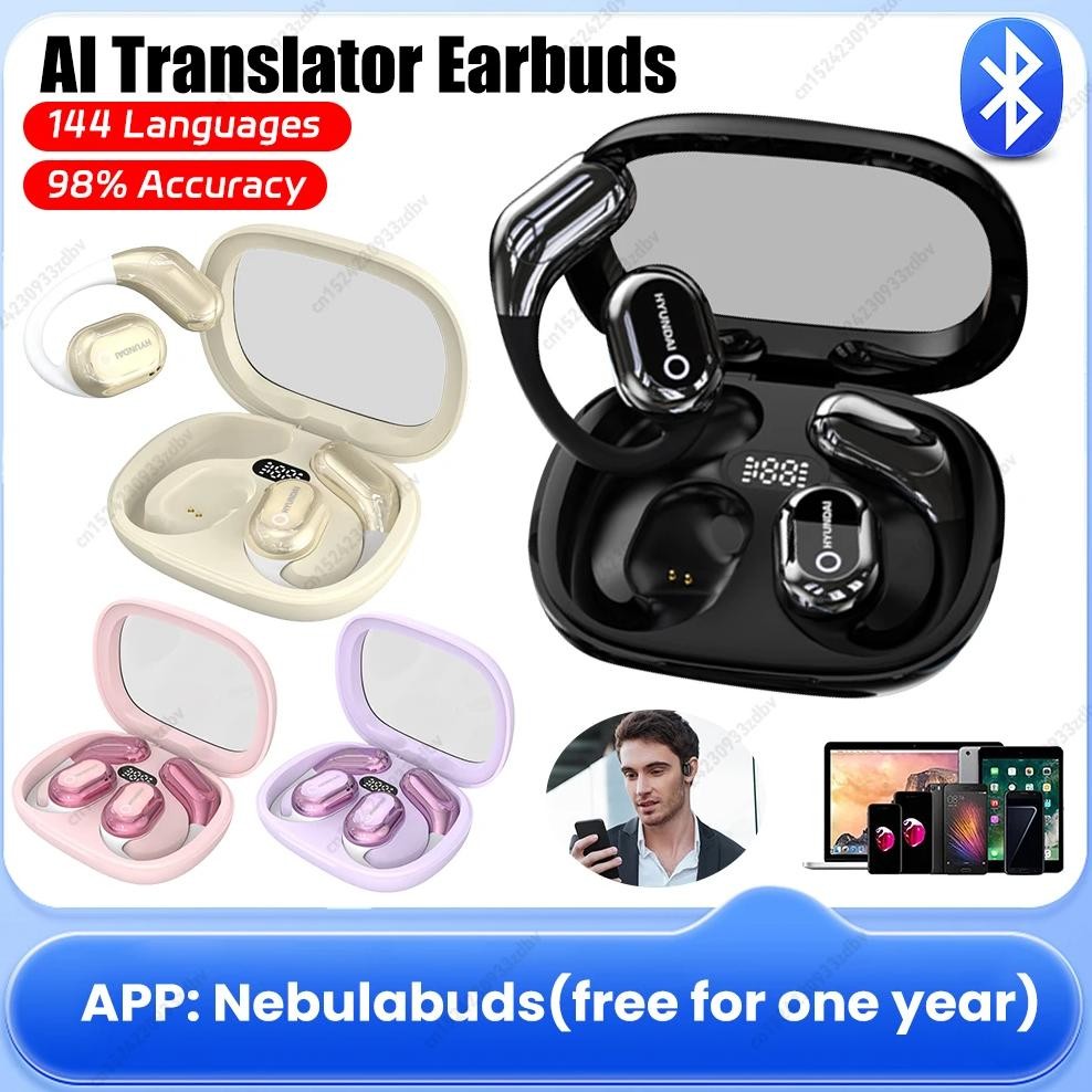 

144 Languages AI Real-time Two-Way Earbuds Bluetooth-Compatible 5.4 Translator Device Translation Earphones for Android and iOS