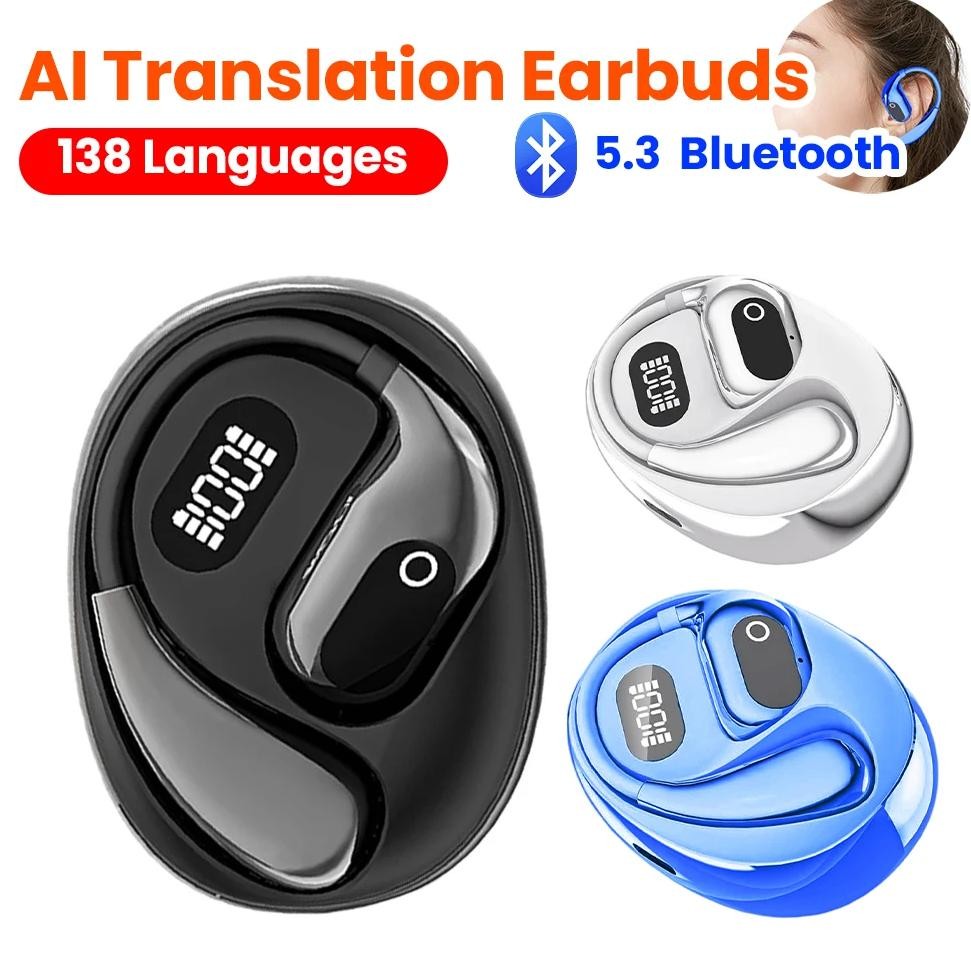 

AI Language Translation Earbuds 138 Languages Bluetooth-Compatible 5.3 Translator Earbuds Translator Device for Travel Business