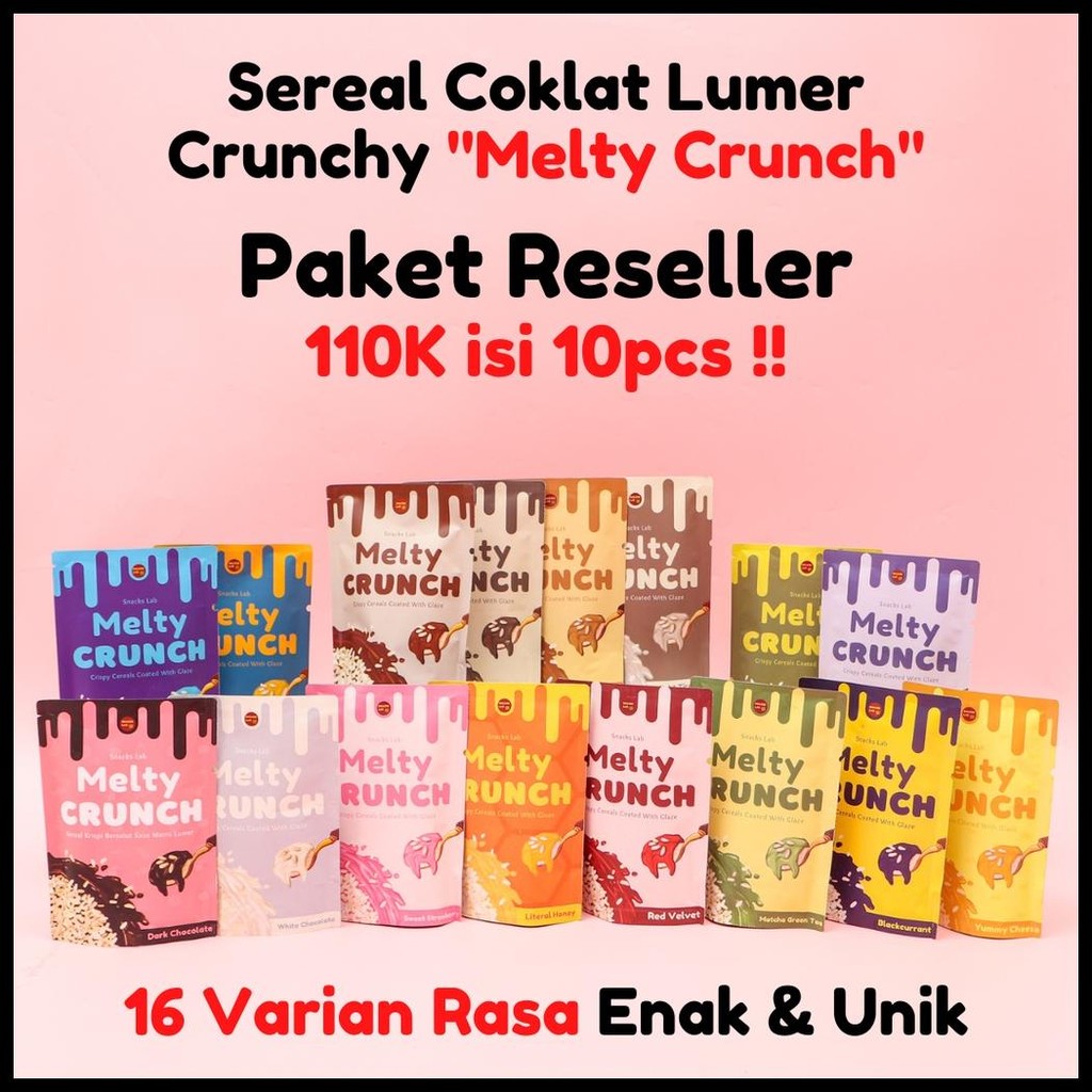 

PAKET USAHA RESELLER MELTY CRUNCH 10PCS I SNACK COKELAT LUMER CRUNCHY | UNTUNG BESAR HARGA TERBAIK