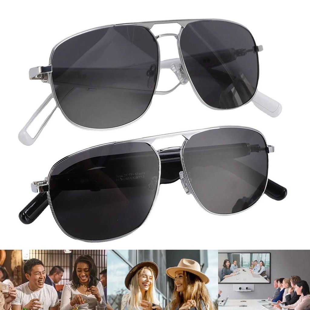 

Bluetooth Translation Glasses Comfortable Touch Control Built in Mic Speaker 8H Battery Life AI Glasses for Work