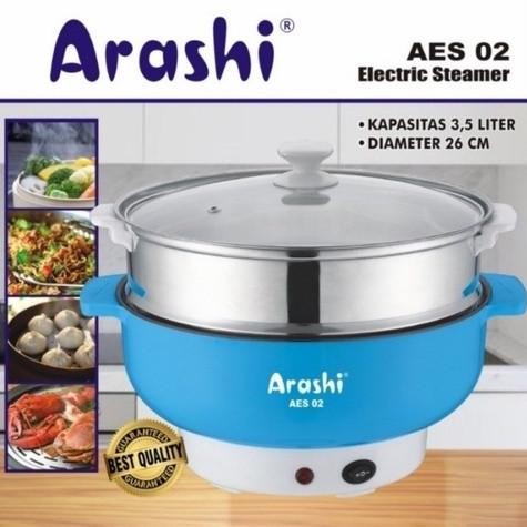 Arashi Steamer Listrik Aes02 - Alat Masak Kukus Rebus Steam Electric