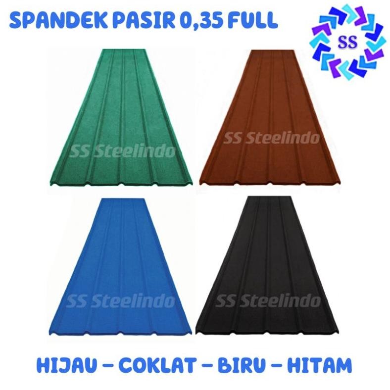 HJK ATAP BAJA RINGAN SPANDEK PASIR (MERAH-HITAM-BIRU-HIJAU-COKLAT) GALVALUM-ZINCALUM 0,35 FULL