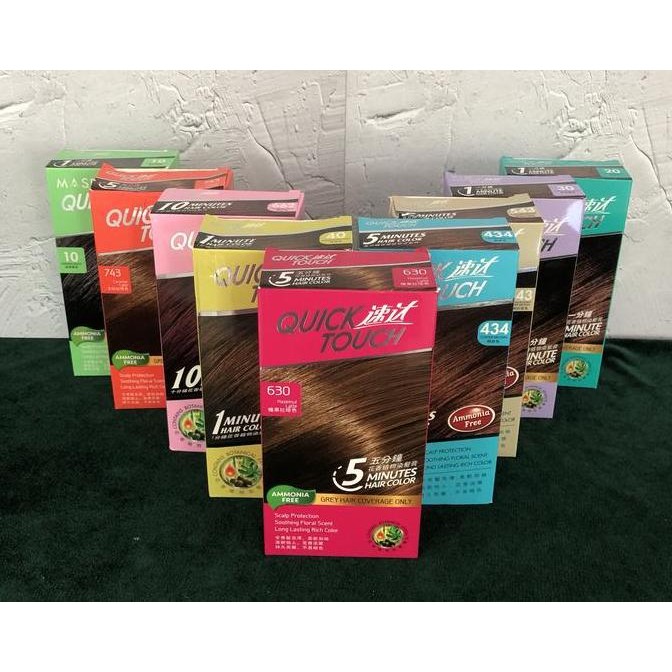 Cat rambut herbal quick touch 1 min, ammonia free