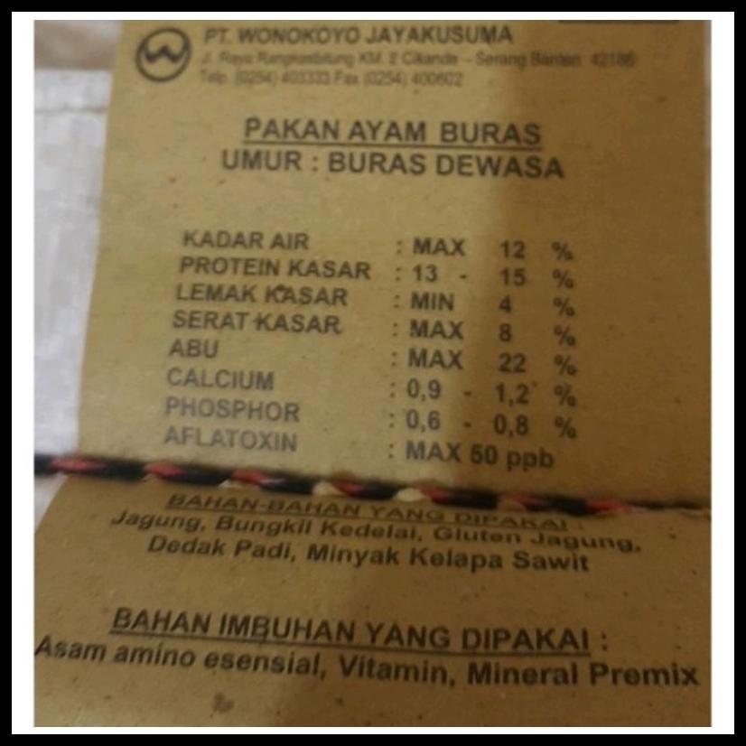 PAKAN AYAM BURAS TANPA AGP MAKANAN AYAM WONOKOYO KHUSUS GOSEND