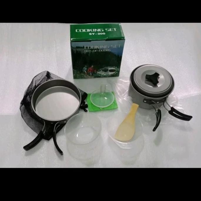 Cooking Set Sy 200 Alat Masak Outdoor Panci Kemping Gunung Ds 200