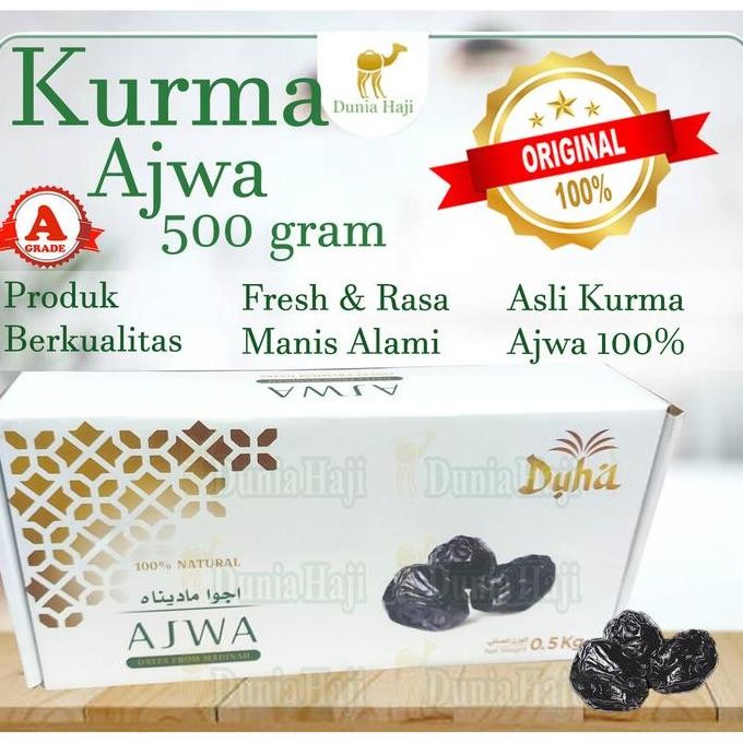 

READY Dunia Haji - Kurma Ajwa (Kurma Nabi Asli Madinah) 500gr