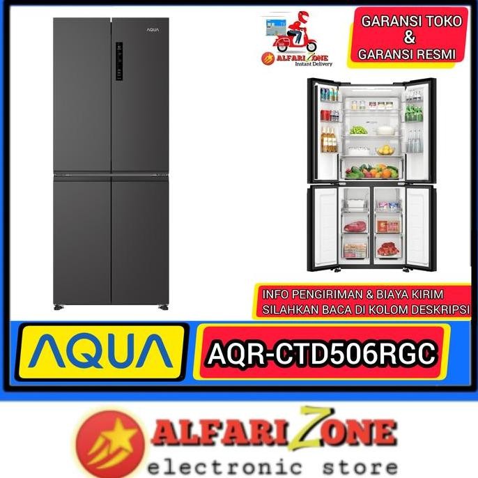 Kulkas 4 Pintu AQUA AQRCTD506RGC AQUA AQRCTD506RGG BB 406L Kulkas 4 Pintu multidoor inverter Kaca bl