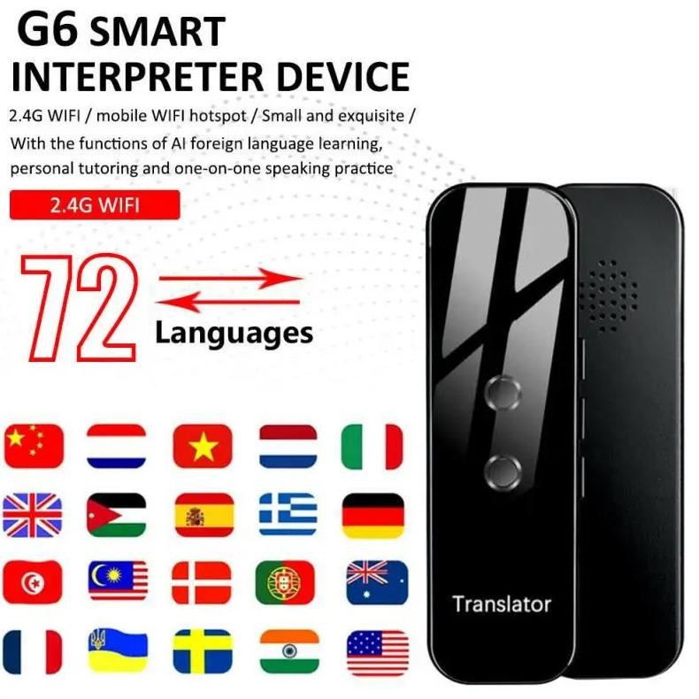 

G6 Portable Mini Wireless Smart Bluetooth Translator 70 Languages Two-Way Real Time Instant Voice Translator APP Multi-Language