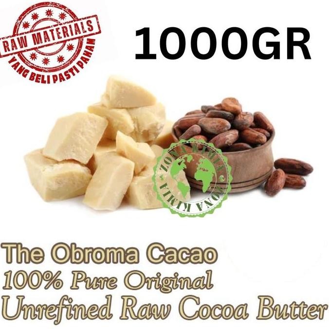 

BEBAS ONGKIR - Unrefined Cocoa Butter Lemak Coklat 1kg Raw Ghana Cacao Butter