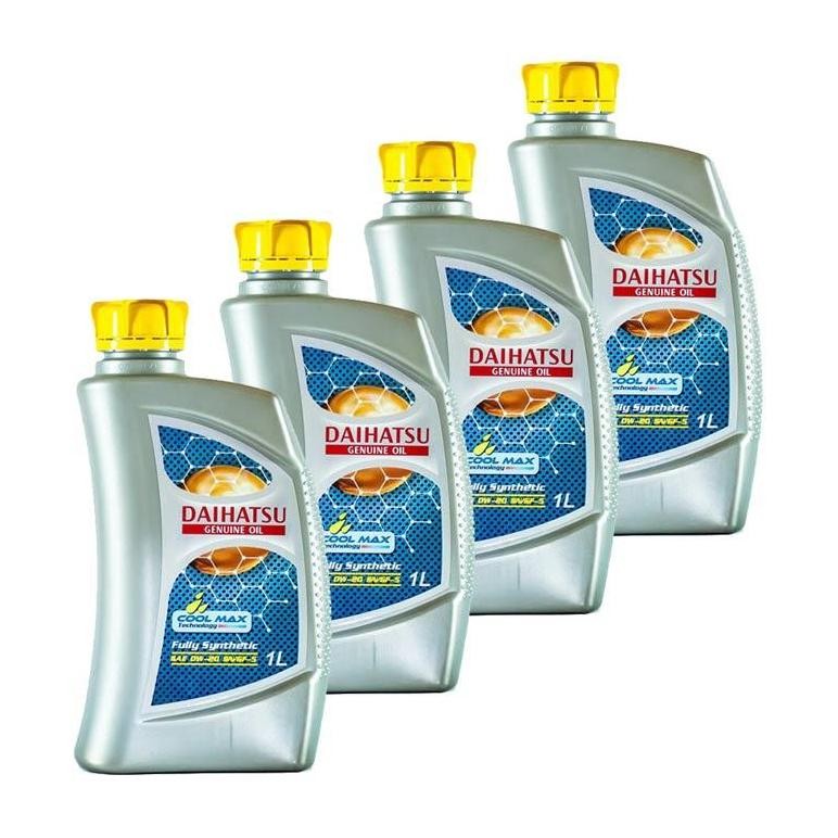 DAIHATSU GENUINE OIL 0W-20 API SN-GF-5 FULLY SYNTHETIC OLI PELUMAS MOBIL [4 L/ 4 PCS]