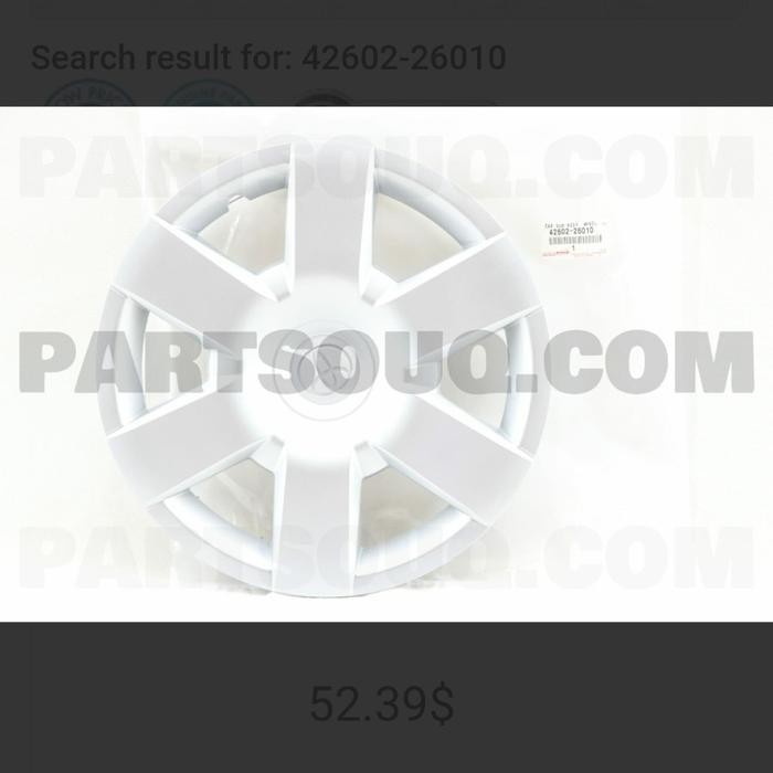 Dop Cover Roda Dop Velg Hiace Commuter Original 42602-26010 Original Dan Terpercaya