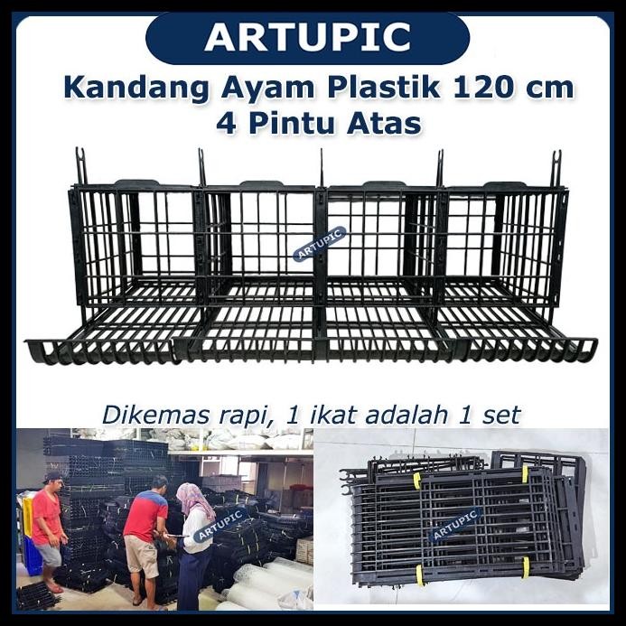 KANDANG BATERAI AYAM PLASTIK BEBEK PETELUR 4 PINTU ATAS ARTUPIC 8 EKOR