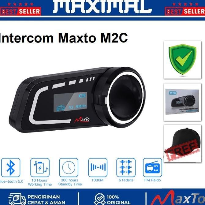 NEW Intercom Maxto M2C 6 Rider Intercom Bluetooth Helm