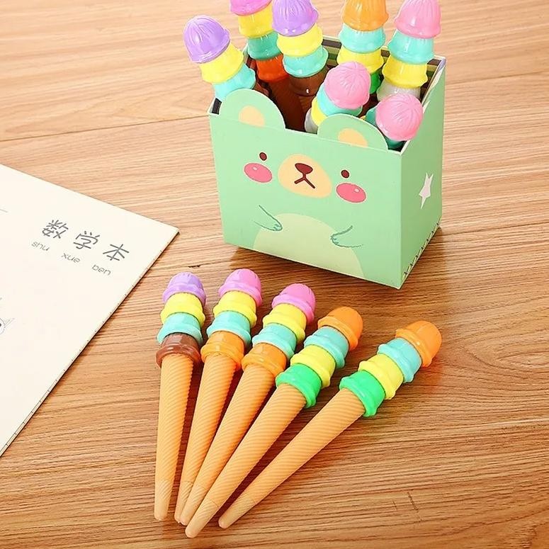 

20 Pcs Cartoon Ice Cream Gel Pen Wholesale Creative Stationery Gel Pens Cute Student Office School Writing Tools