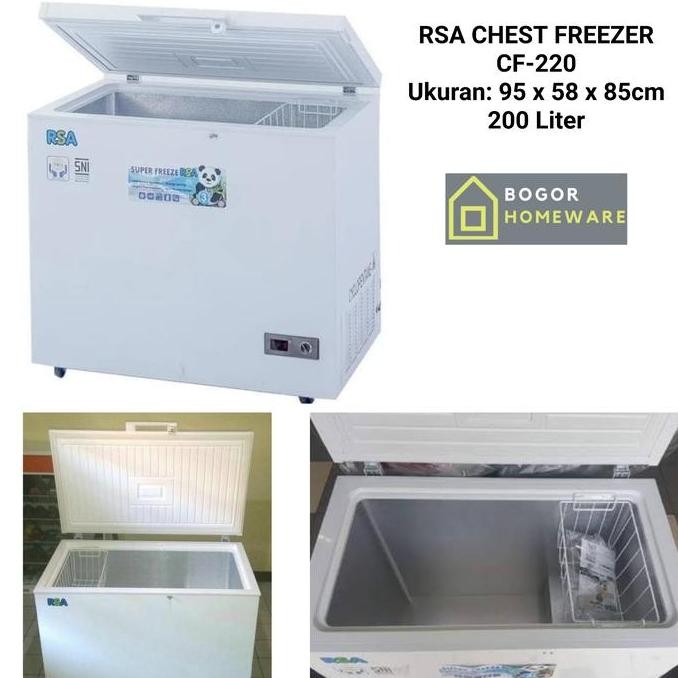 NEW (KHUSUS BOGOR) CHEST FREEZER RSA CF-220 , KAPASITAS 200L