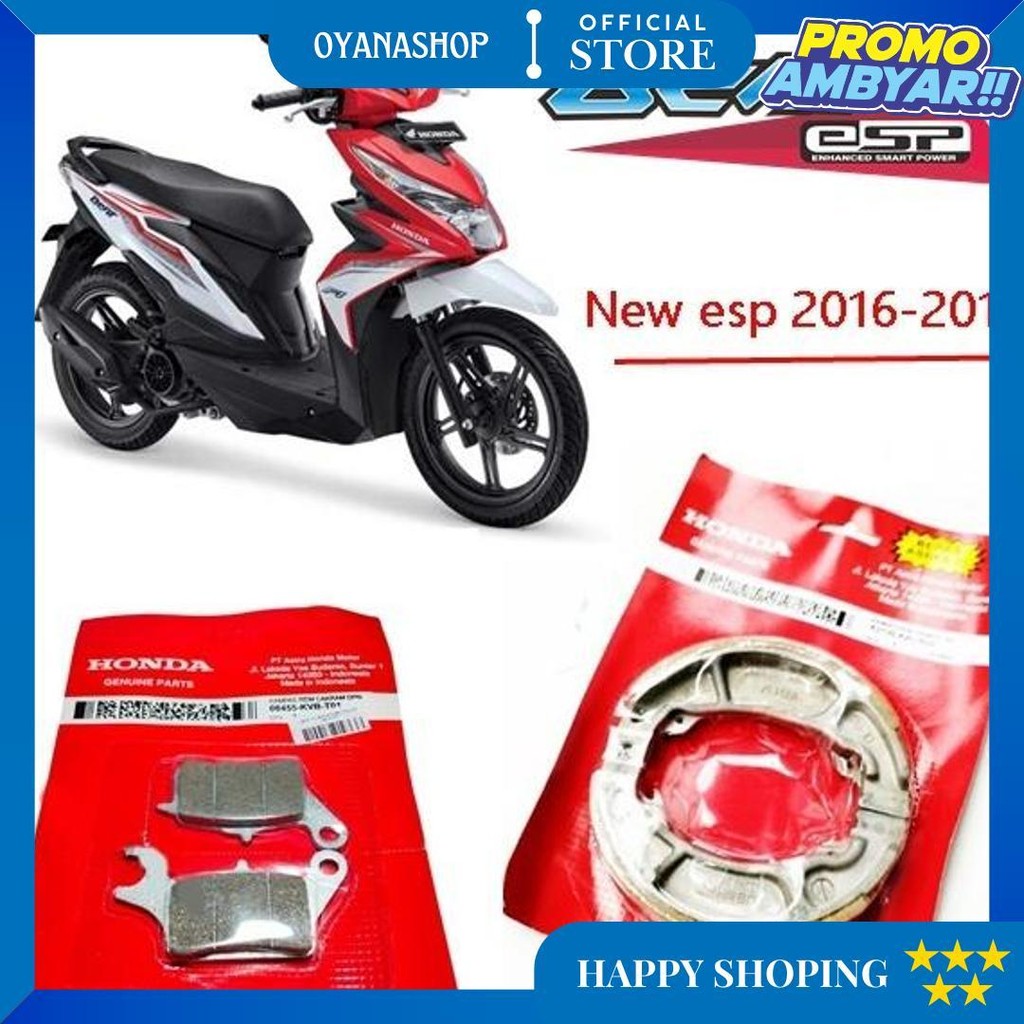 Kampas Rem Dispad Depan + Belakang Beat Fiinjeksi Beat Esp 2016 - 2018 Promo 6.6