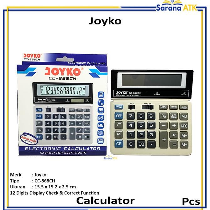 

Joyko - Elektronic Calculator Alat Hitung Elektronik Cc-868Ch - Pcs