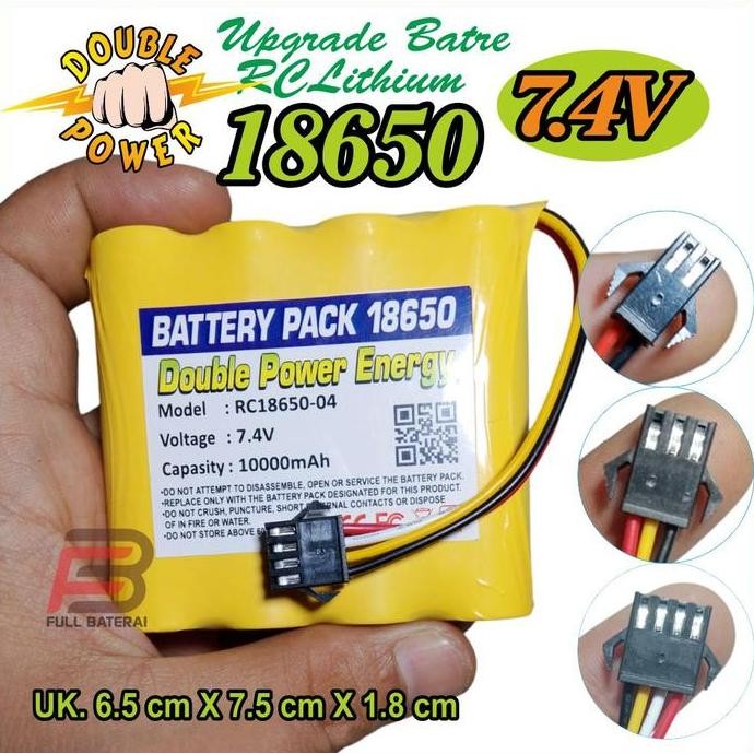 Baterai Rc,Elektronik,Speaker, 4X 18650 7.4V 6000Mah Soket Hitam-4Pin
