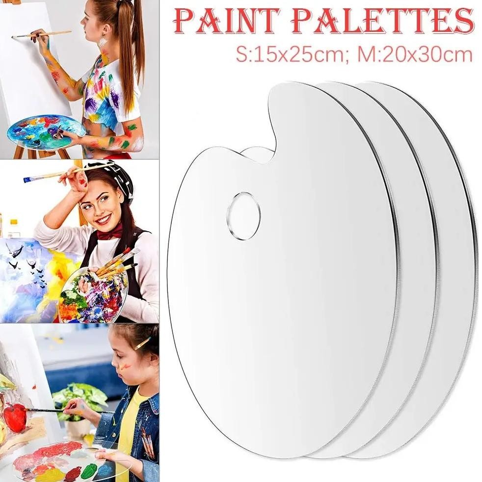 

Acrylic Clear Paint Tray High-Quality Drawing Supplies Transparent Paint Palettes Gouache Oval Pigment Pallet