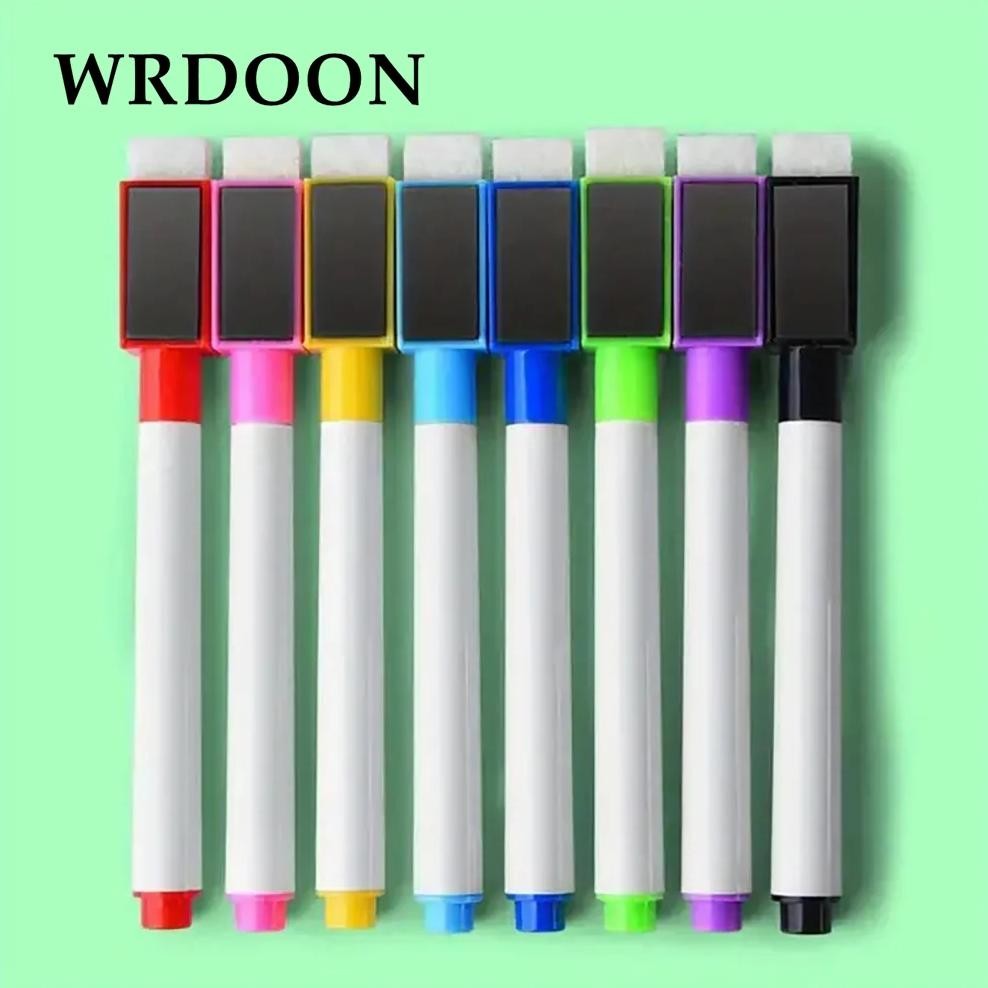 

8Pcs Colors Magnetic Waterproof Dry Erase Markers Medium Point For Office Whiteboards Drawing Pen Dry Erase With Built-In Eraser